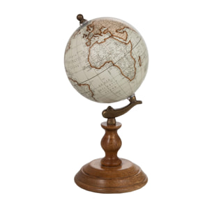 J-Line Globe Sur Pied - bois - blanc/naturel - small