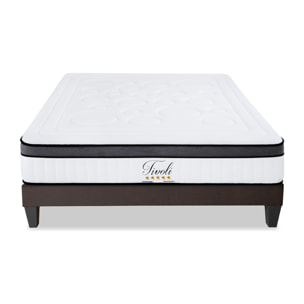 Ensemble Matelas Tivoli & Sommier KIT15, 25 cm, Mémoire de Forme et Mousse Supersoft, technologie Tri-Lattes, Soutien Ferme