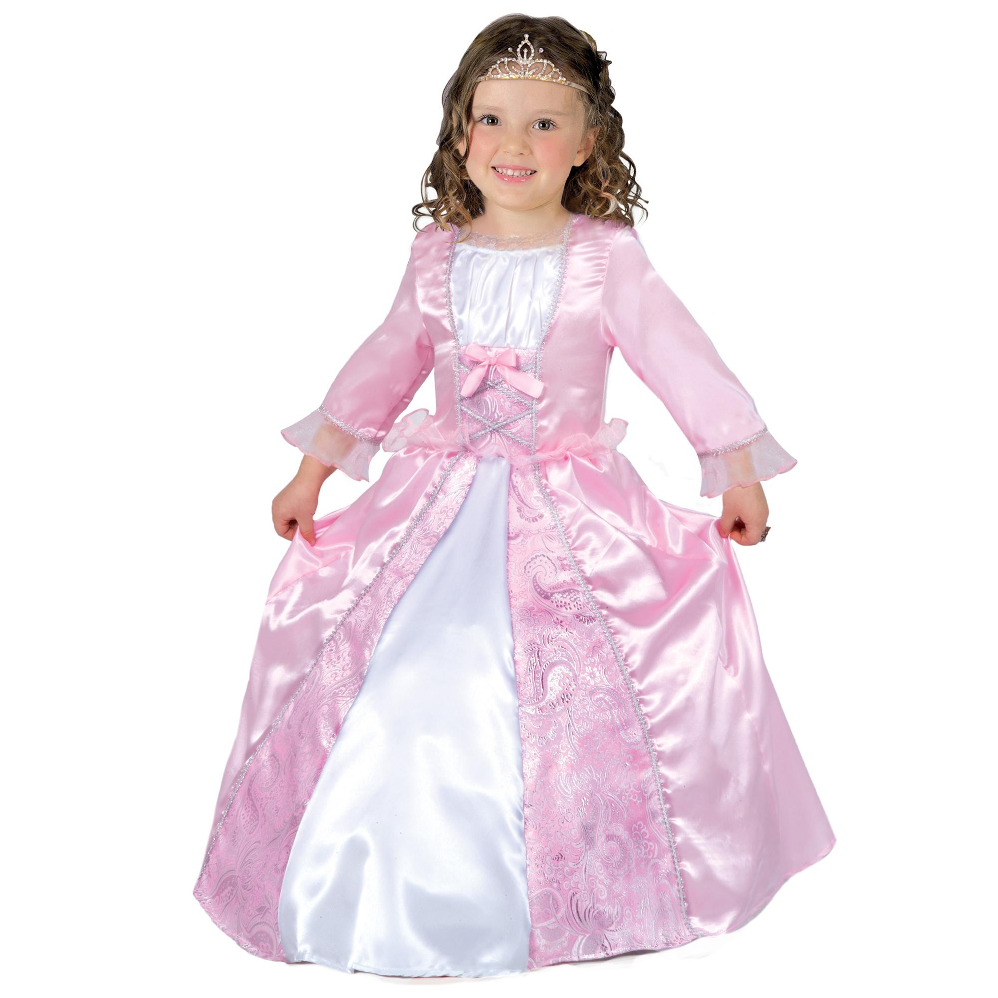 Abito Dolce Principessina Costume Carnevale Rosa Bianco Bambina