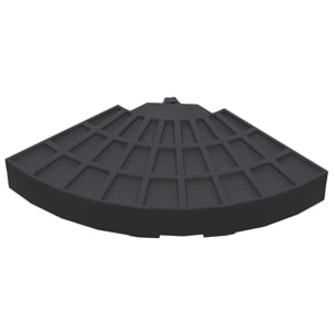 Peso para Base de Sombrilla de 4 Piezas Base para Sombrilla Redondo Rellenable de Agua 52 Litro Arena 60 kg o Mixto 70 kg para Base Cruzada Negro