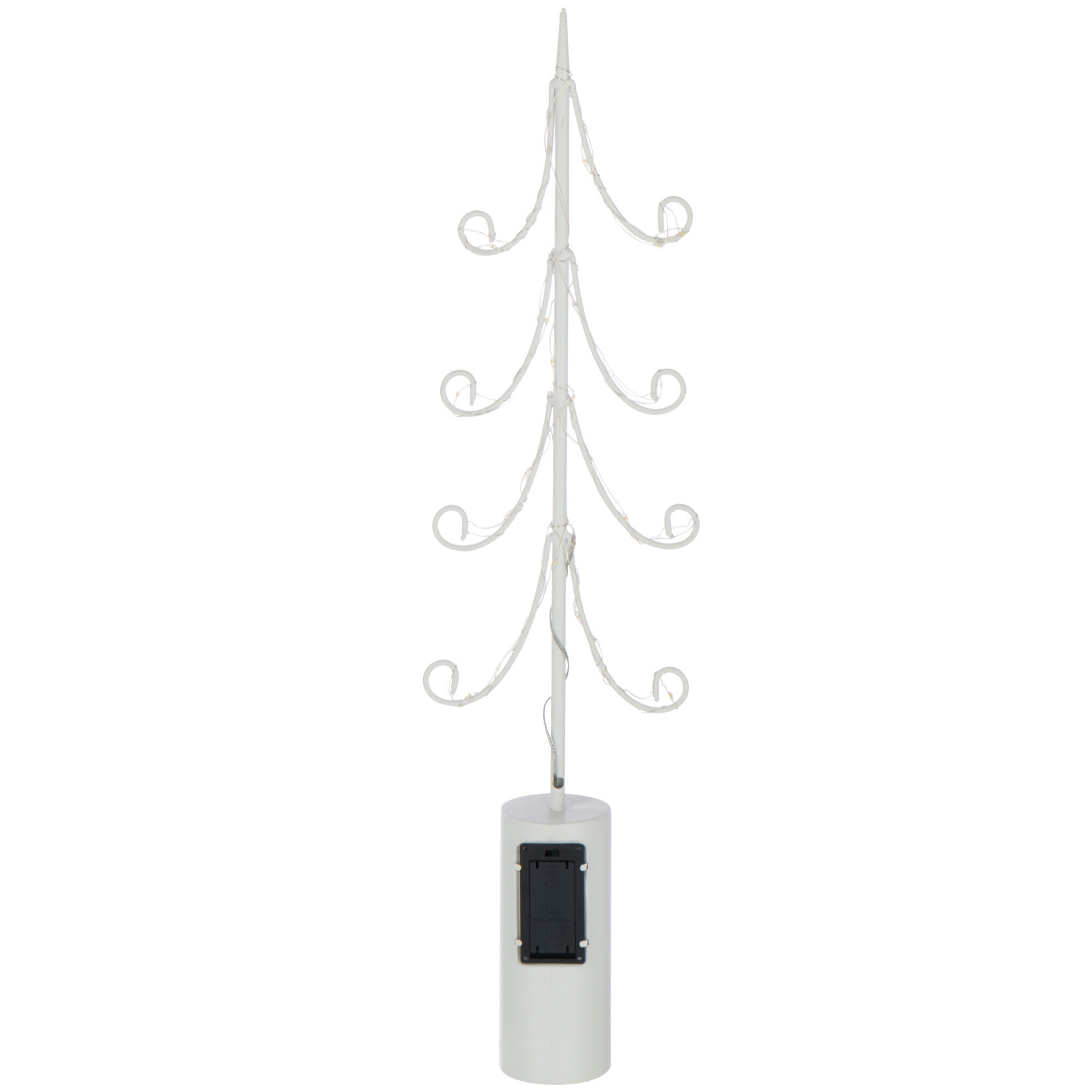 J-Line décoration Sapin - acier - blanc - medium - LED
