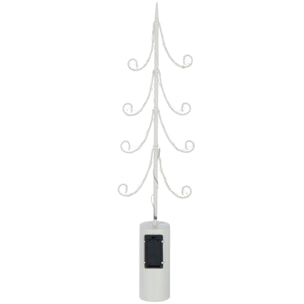 J-Line décoration Sapin - acier - blanc - medium - LED