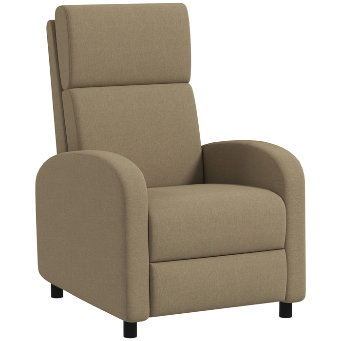 Fauteuil de relaxation inclinable réglable repose-pied tissu beige