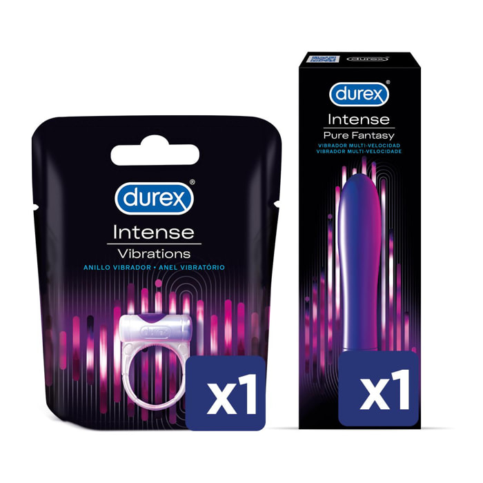 PACK DUREX ANILLO VIBRADOR INTENSE & VIBRADOR MINI INTENSE ORGASMIC PURE FANTASY