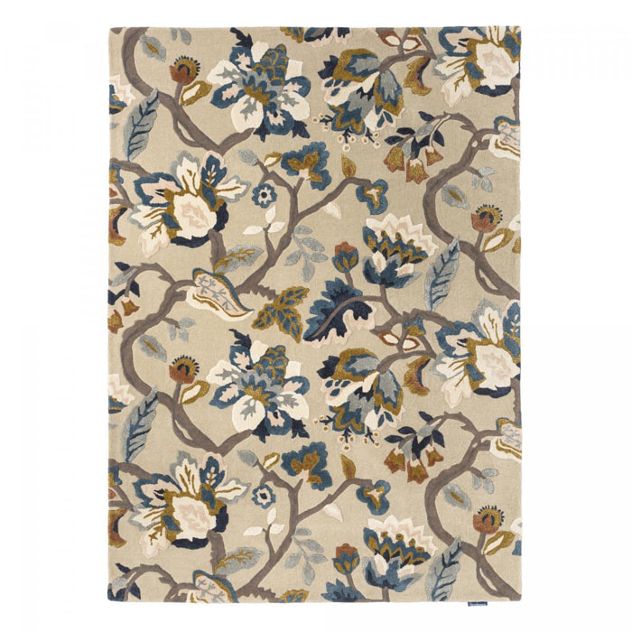Tapis salon et chambre fait à la main en laine motif floral PIAL