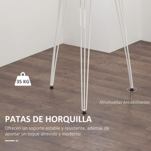 Mesa de Comedor Redonda con Patas de Horquilla Metálicas Estilo Moderno Nórdico para Cocina Salón Cafetería Bar Ø70x75 cm Blanco