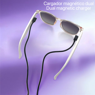 Occhiali intelligenti GS03, chiamata bluetooth, assistente vocale, controllo remoto della fotocamera.