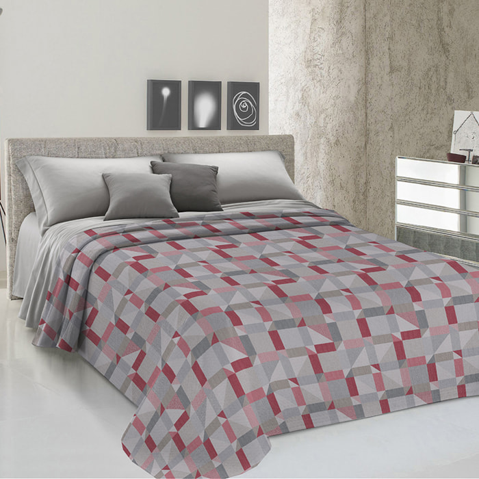 Copriletto di cotone atene rosso 100% cotone