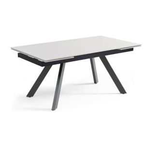 Table extensible en céramique blanc pure L160/240cm - piètement au choix - UNIK