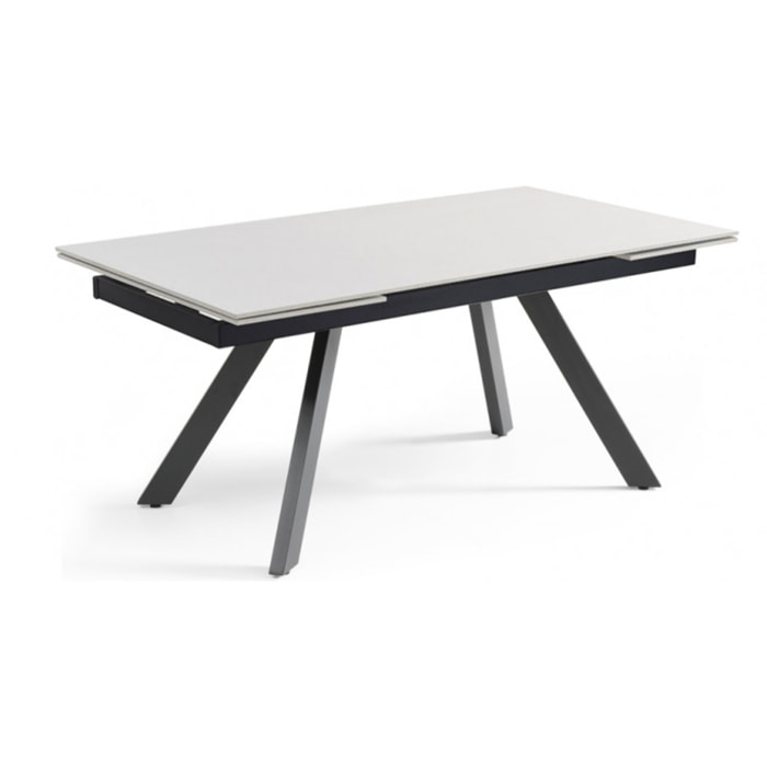 Table extensible en céramique blanc pure L160/240cm - piètement au choix - UNIK