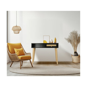 Console cannage "Marine" - 100 x 29 x 81 cm - Noir