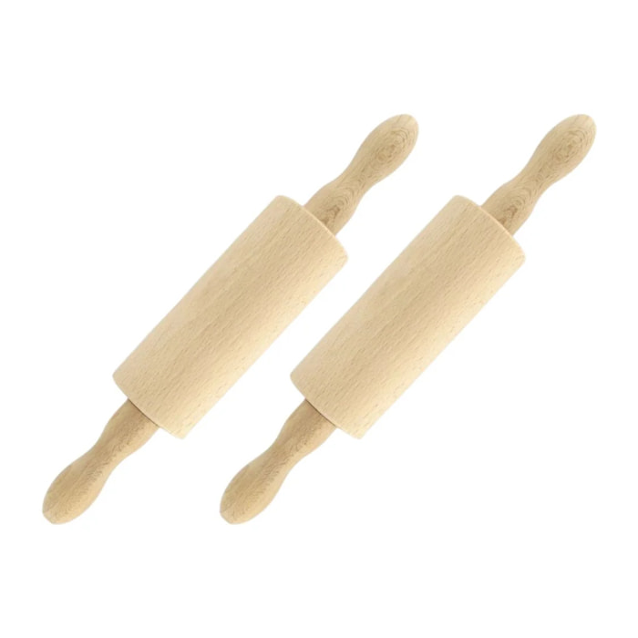 Ensemble de 2 Petits rouleaux à pâtisserie en bois 23,5 cm Fackelmann Wood Edition