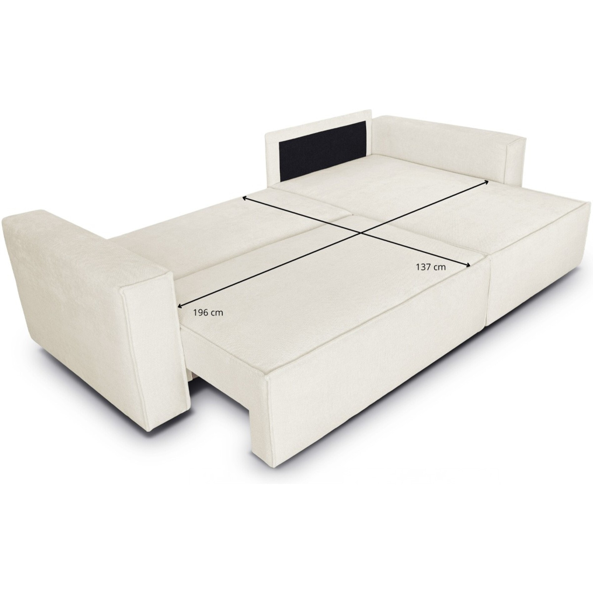 Canapé d'angle convertible 4 places en tissu chenille - LIVIA