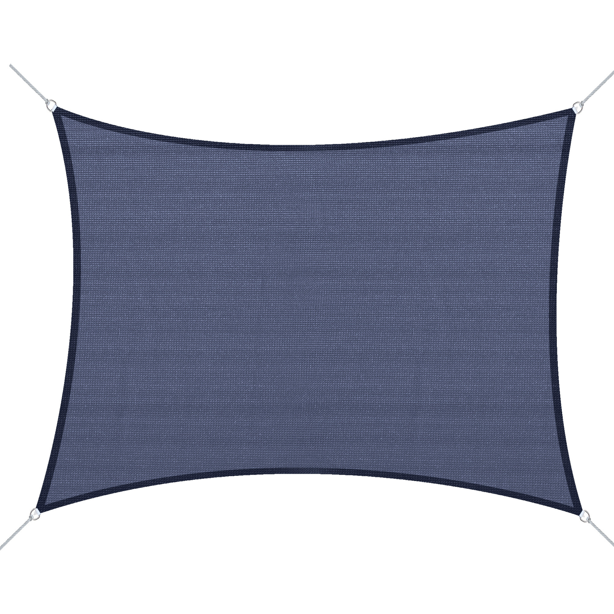 Voile d'ombrage toile solaire rectangulaire 6L x 4l m HDPE bleu