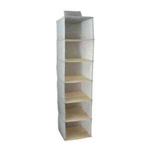Penderie vêtements PP aéré 6 compartiments Gris & Beige MSV