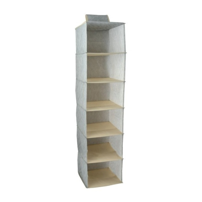 Penderie vêtements PP aéré 6 compartiments Gris & Beige MSV