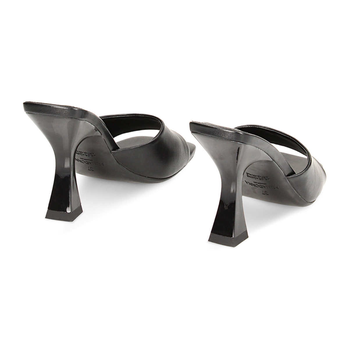 Mules Open Toe nere, tacco 9,5 cm