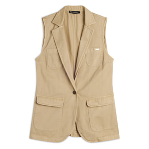 Gilet doppio petto da donna in gabardine