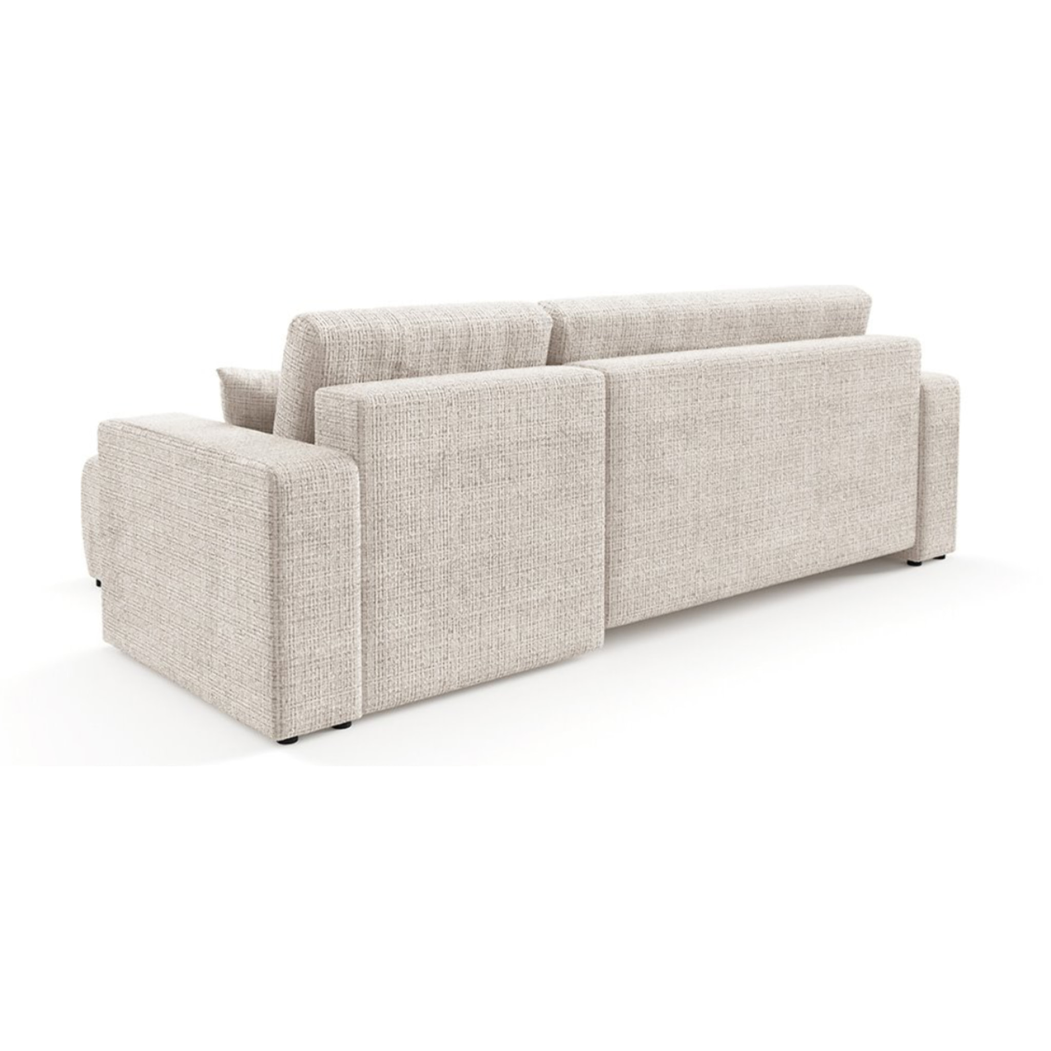 AURORE - Canapé d'angle droit 3 places en tissu texturé beige