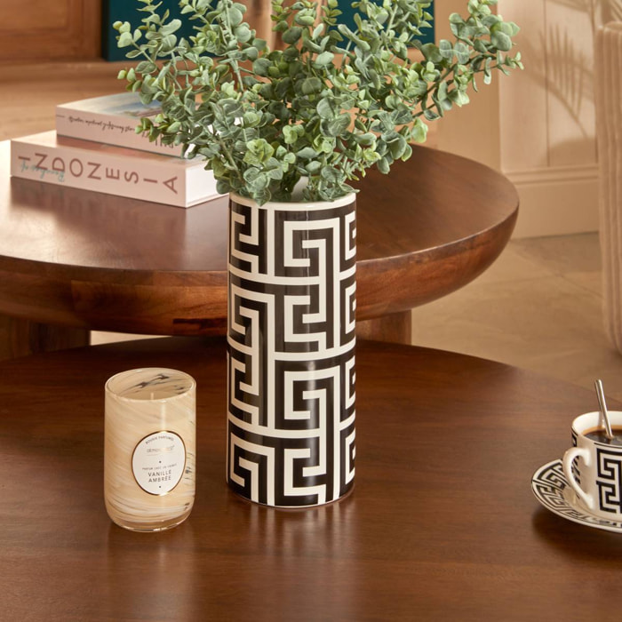 Vase Reso 12x12x26cm Noir et Blanc