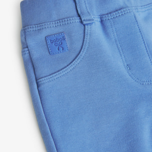 PantalÃ³n elÃ¡stico de felpa para niÃ±a liso de color azul