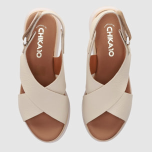 Sandalias de Piel - Hielo - Tacón: 4 cm