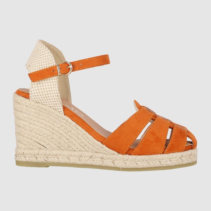 Sandalias de Tejido - Naranja - Tacón: 8 cm