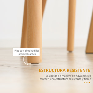 HOMCOM Juego de 4 Sillas de Comedor Estilo Nórdico Sillas de Cocina con Respaldo Alto Asiento de Polipropileno y Patas de Madera de Haya Carga 120 kg 43x52,5x83 cm Blanco