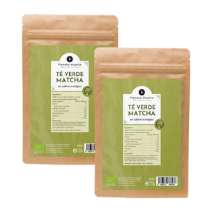 PLANETA HUERTO | Pack 2 Té Matcha Polvo 70g 100% Puro Alto Contenido Vitamina B12, Cultivo Eco, Apto Dietas Veganas - Té Matcha Sin Gluten, Sin Lactosa, Energizante Natural y Antioxidante Premium