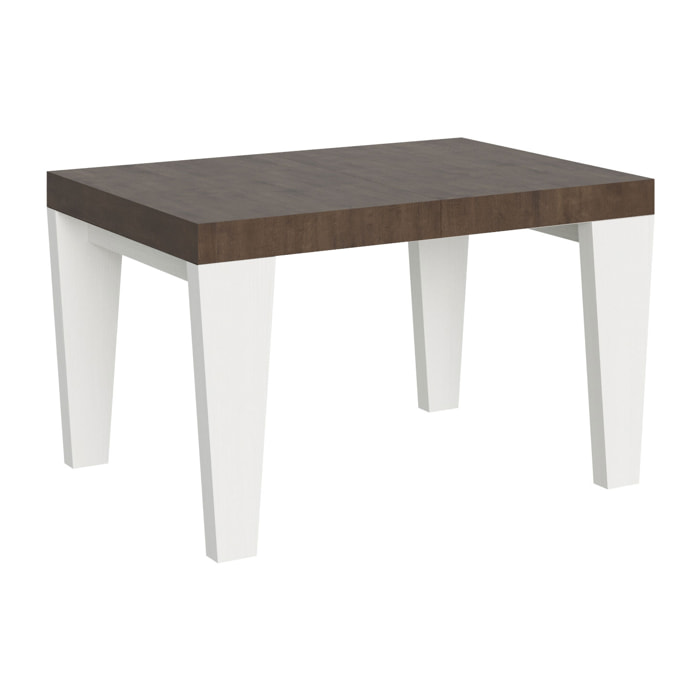 Mesa extensible 90x130/390 cm Spimbo Mix tapa Nogal patas Fresno Blanco