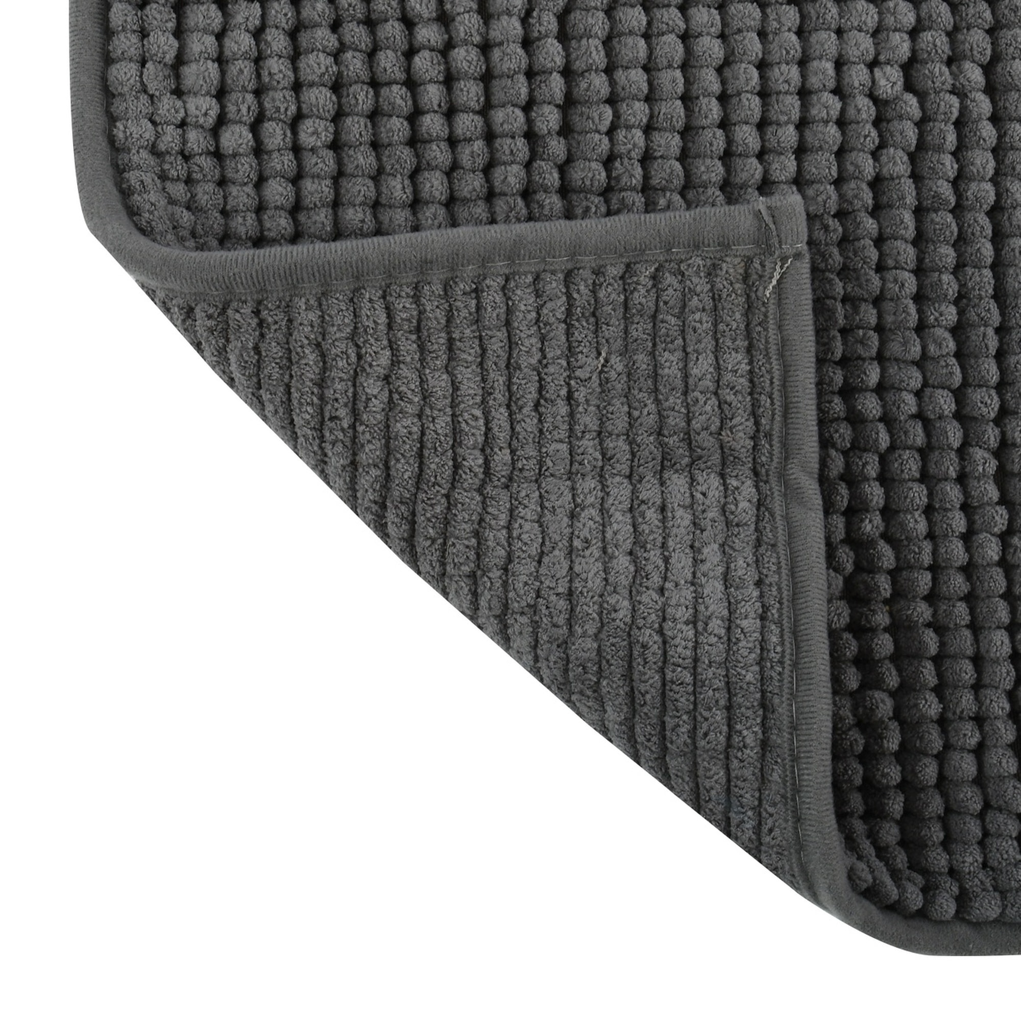 Alfombra de baño MSV "Chenille" de microfibra  en color gris 40 x 60 cm