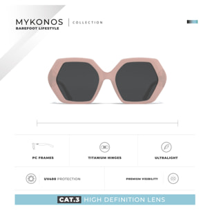 Gafas de Sol Mykonos Rosa Hanukeii para hombre y mujer