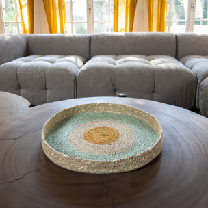 Plateau rond en jonc de mer 33cm KAMPA