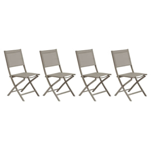 Lot de 4 Chaises de jardin Essentia pliables noisette
