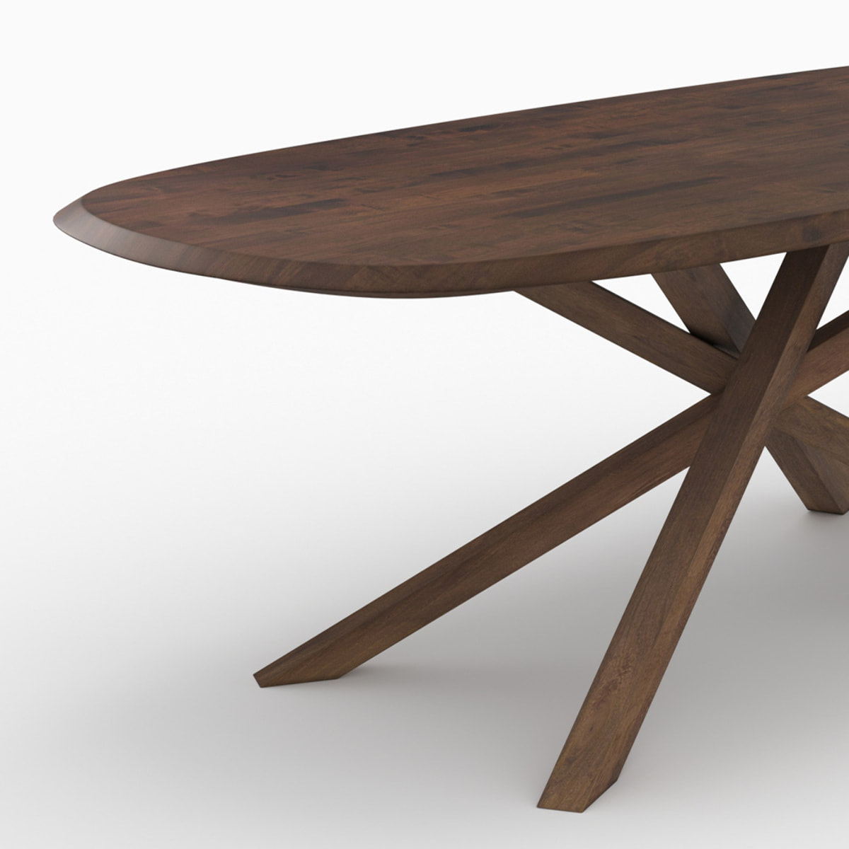 Table rectangulaire en bois d'hévéa massif foncé 10 personnes - Aladin