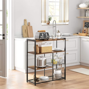 Scaffale da cucina industriale KKS96X in legno e acciaio