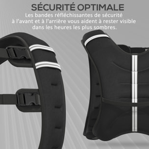 Gilet lesté 8 Kg - veste lestée de sport fitness - poche de rangement intégrée - Oxford noir