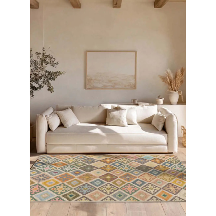 SERAK Alfombra lavable étnica Multicolor, varias medidas disponibles.