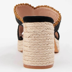 Sandalia De Tacón - Negro - Altura: 10 Cm