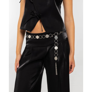 Top sin mangas y cuello mao de mujer