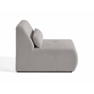 Onyx - fauteuil sans accoudoirs - en velours côtelé - Gris clair