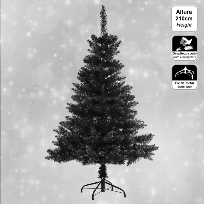 Arból de navidad negro floreciente 210 cm