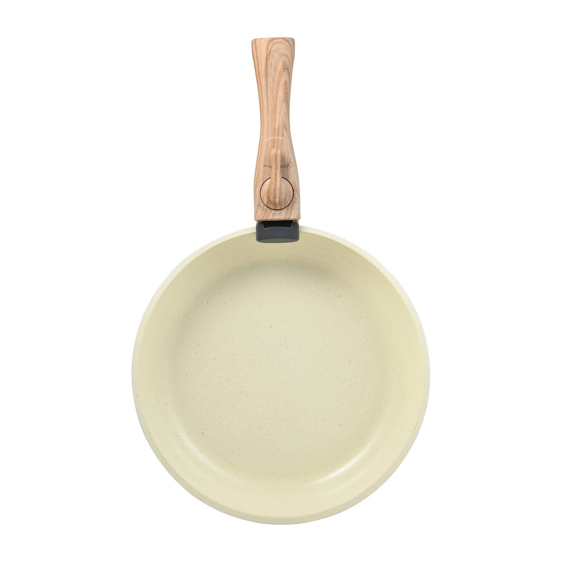 juego de 2 sartenes ø22ø26cm aluminio fundido blanco + mango desmontable