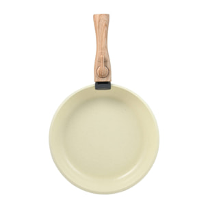 juego de 2 sartenes ø22ø26cm aluminio fundido blanco + mango desmontable