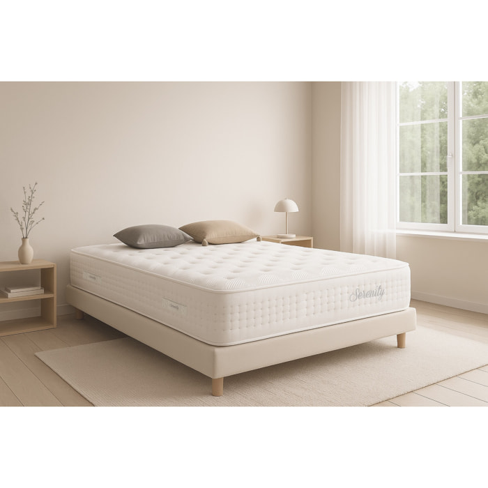 Matelas Ressorts Ensachés Serenity 30 cm, 2 places - Moonia