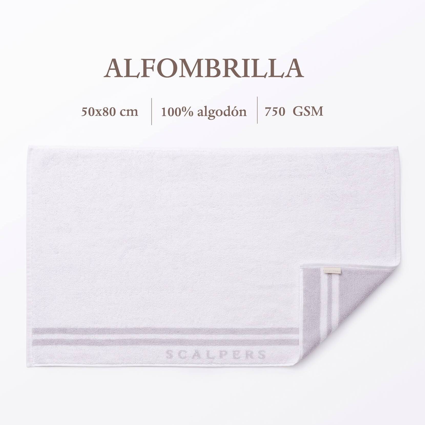 Set de albornoz l-xl 100% algodón blanco 360gsm + alfombrilla de baño 50x80cm scalpers home
