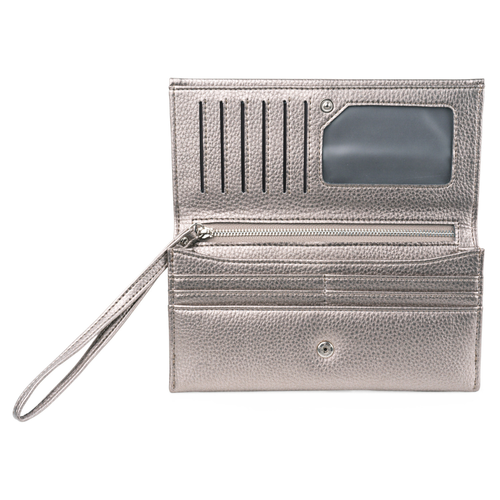 Cartera Primer Vegana Plata Netalizado