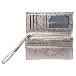 Cartera Primer Vegana Plata Netalizado