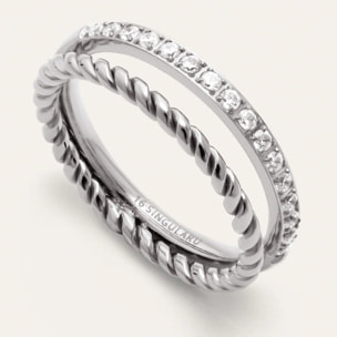 Anello Double Tressia Spark Acier