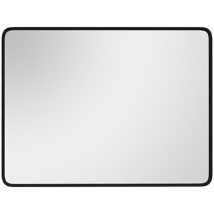 Miroir rectangulaire mural 91,4 x 61 cm cadre en aluminium style minimaliste décoration noir